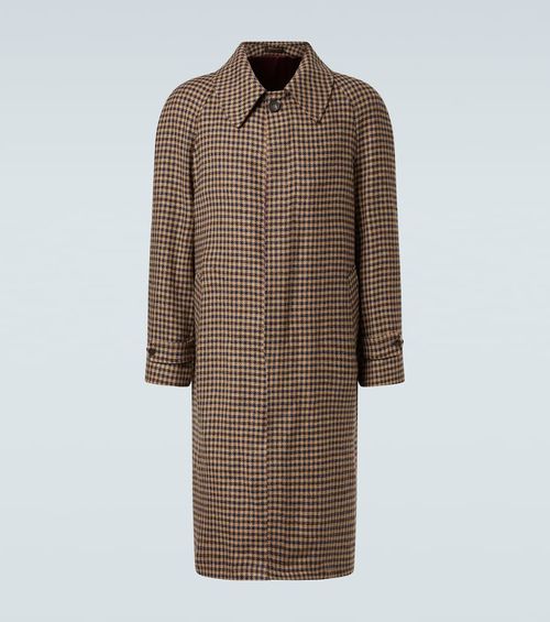 Houndstooth virgin wool coat