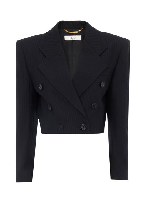 Chloé Mini Tailored Dancer Jacket with Decorative Chest Pocket