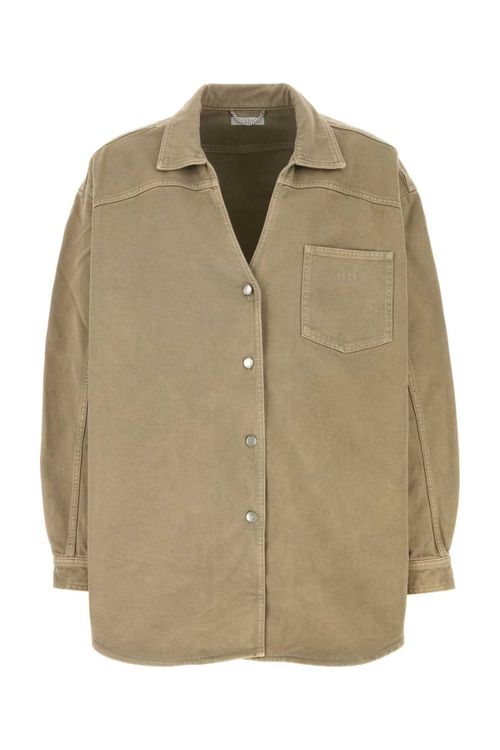 Cotton Utility Shirt — Beige