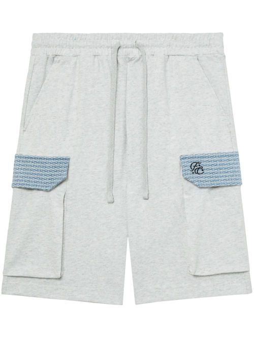 Tweed-detailing cotton shorts - Grey