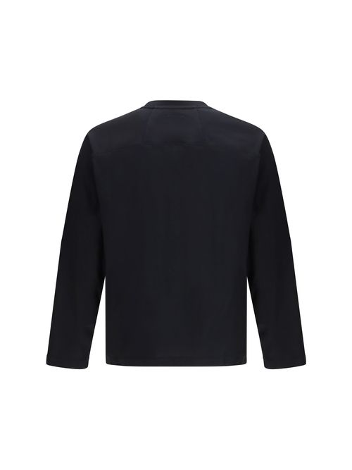 Long-Sleeved Cotton T-Shirt — Black