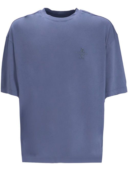 Logo-embroidered T-shirt - Blue