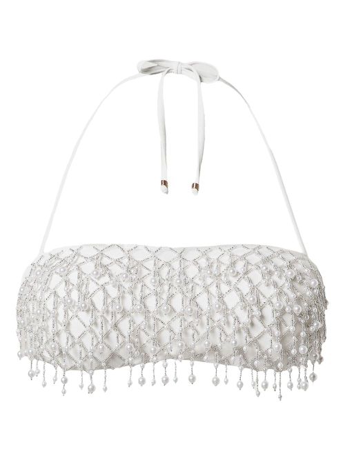 TWINSET beaded bandeau bikini set - White