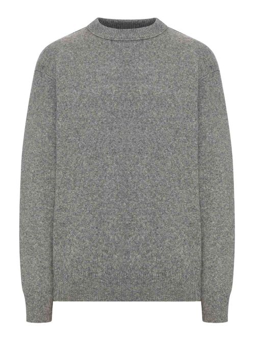 Crew Neck Sweater In Melange Effect Wool