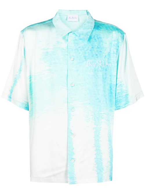 Abstract-print short-sleeve shirt