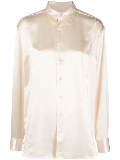 Damon satin-finish shirt - Neutrals