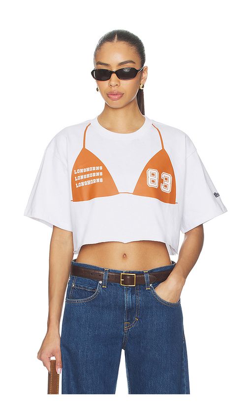 Hype and Vice University Of Texas At Austin Track Tee in Burnt Orange in White. - L also in M, S