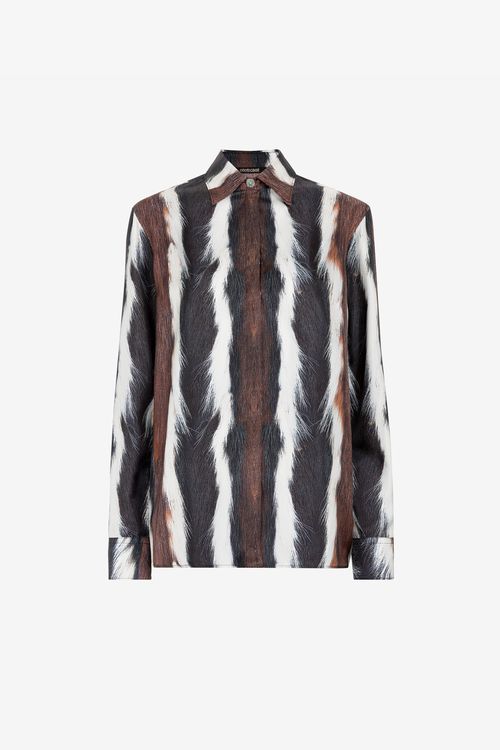 Animal-print Silk Shirt