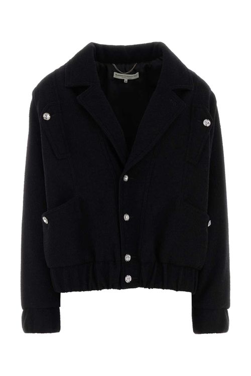 Virgin Wool Blend Coat — Black