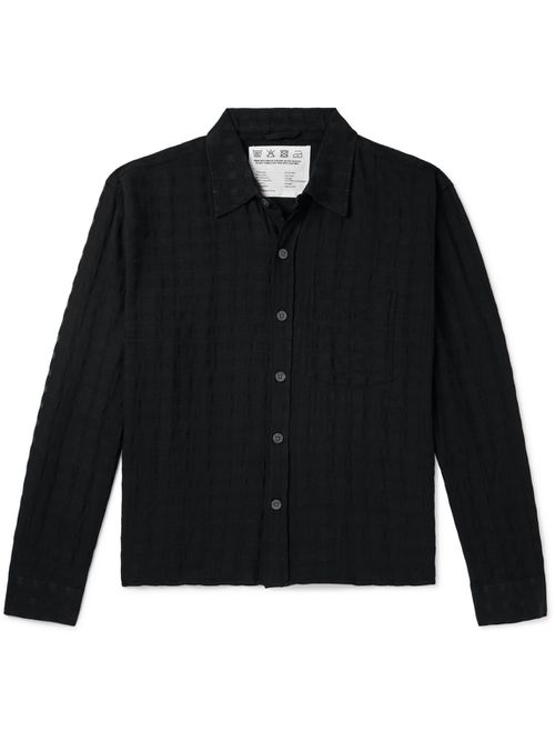 Checked Cotton-Blend Jacquard Shirt