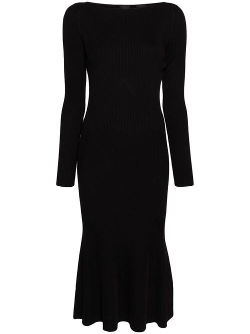 Ribbed-knit mermaid dress - Black