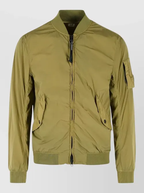 C.P. Company - polyamide blend bomber jacket ribbed cuff
