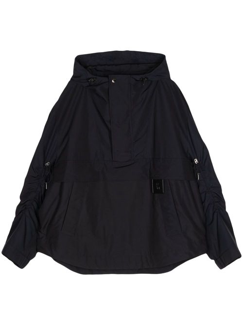 Logo-patch hooded anorak - Blue