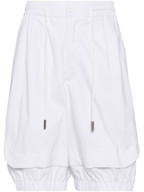 Layered straight-leg shorts - White