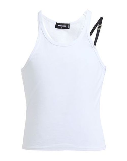 Man Tank top White Size S Cotton