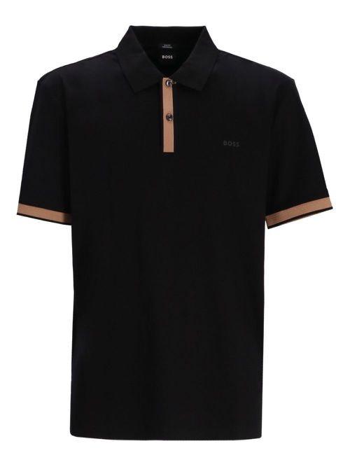Contrast-trim polo shirt - Black
