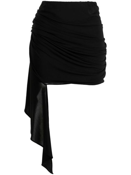 Mid-rise draped miniskirt - Black