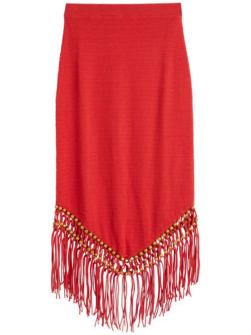 Chinti & Parker Laura beaded skirt - Red