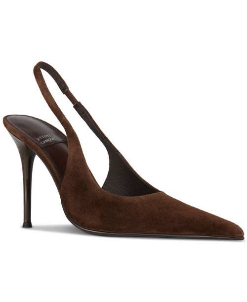 You-Wish Slingback Pointed-Toe Pumps - Espresso Suede