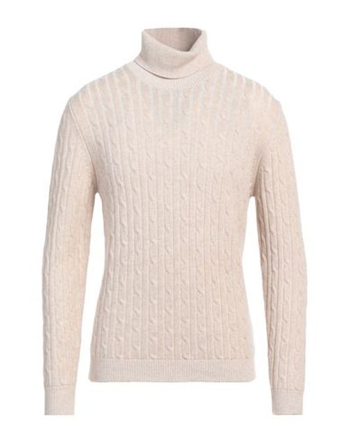 Man Turtleneck Beige Size 44 Cotton, Wool, Cashmere