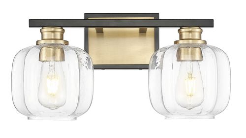 Matte Black and Brass Bathroom Vanity Light from the Oxley Collection