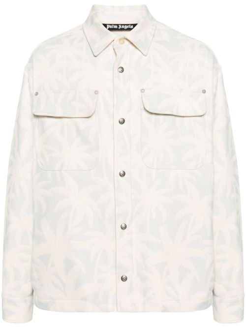 Palms Pockets cotton shirt - Blue