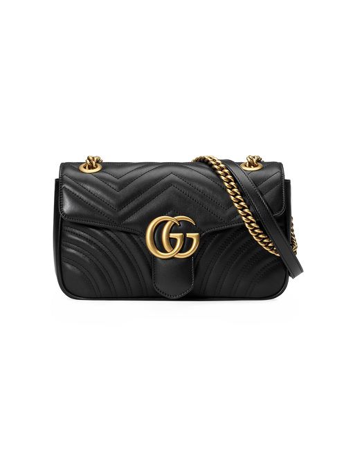 GG Marmont small matelassé leather shoulder bag - Black
