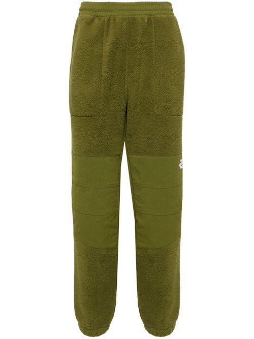 Logo-embroidered fleece-panel trousers - Green