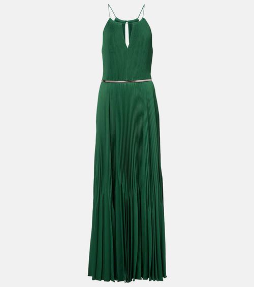 Gersa plissé sablé georgette gown