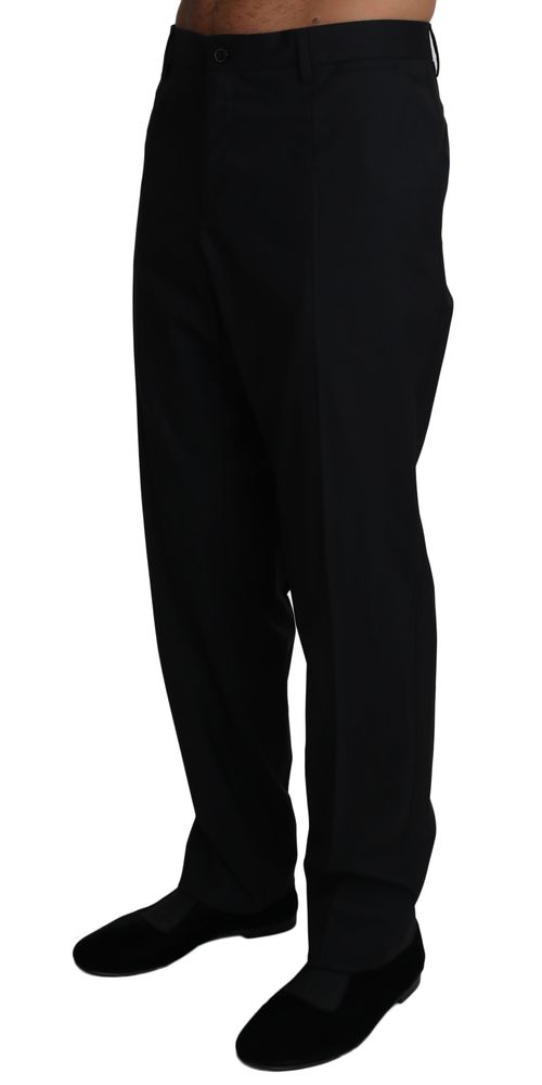 Wool Stretch Dress Trousers — Black