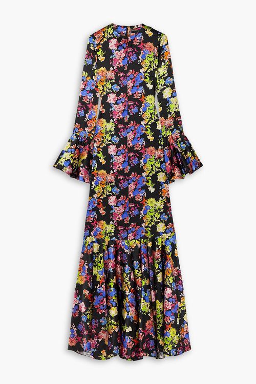 Allonia floral-print stretch-silk gown