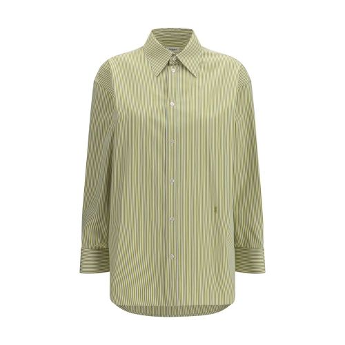 Vertical-Striped Cotton Shirt — Green