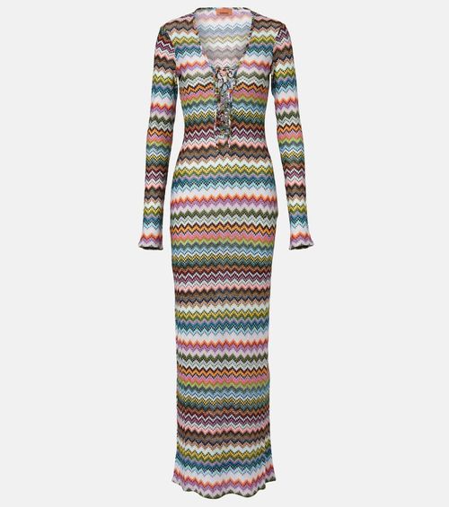Zig Zag lamé maxi dress