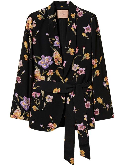 Floral-print jacket - Black
