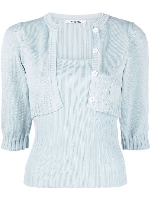 Ribbed-knit two-piece jumper - Blue