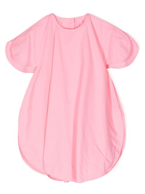 Asymmetric-hem cotton dress - Pink