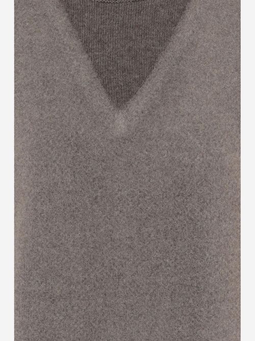 Virgin Wool Colour-Block Vest — Gray