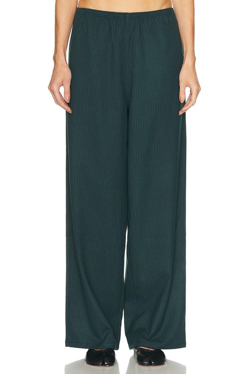 American Vintage Ugyno Pant in Rayures Lierre - Dark Green. L also in M