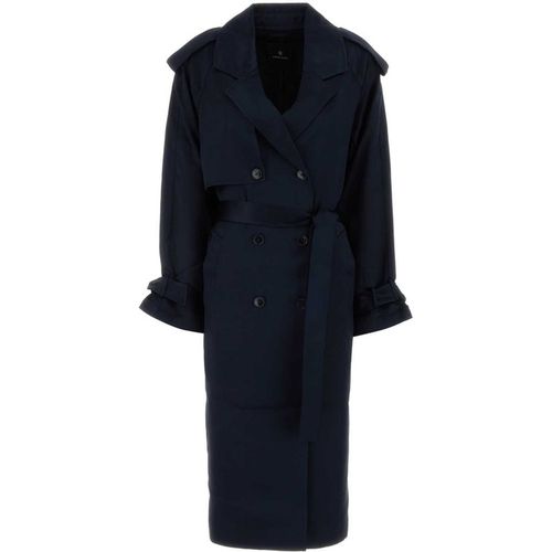 Anine Bing Midnight Blue Satin Rickie Trench Coat