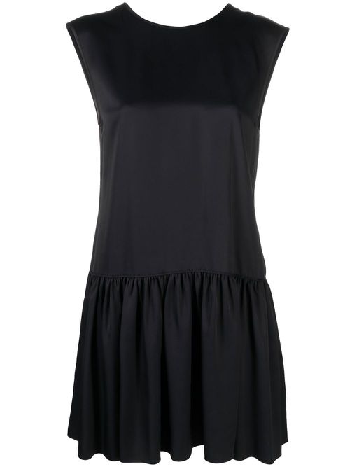 Round-neck sleeveless minidress - Black