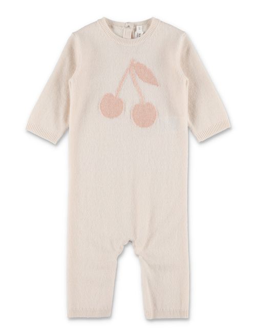 Tilouana Cashmere Intarsia Cherry Mini Jumpsuit for Girls
