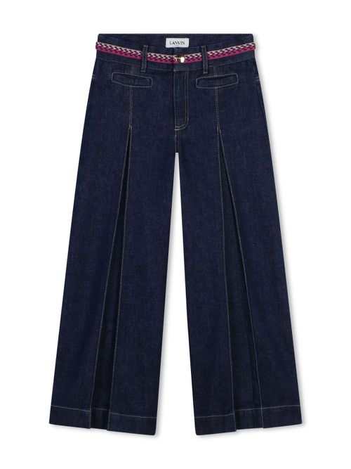 Contrasting-trim flared jeans - Blue