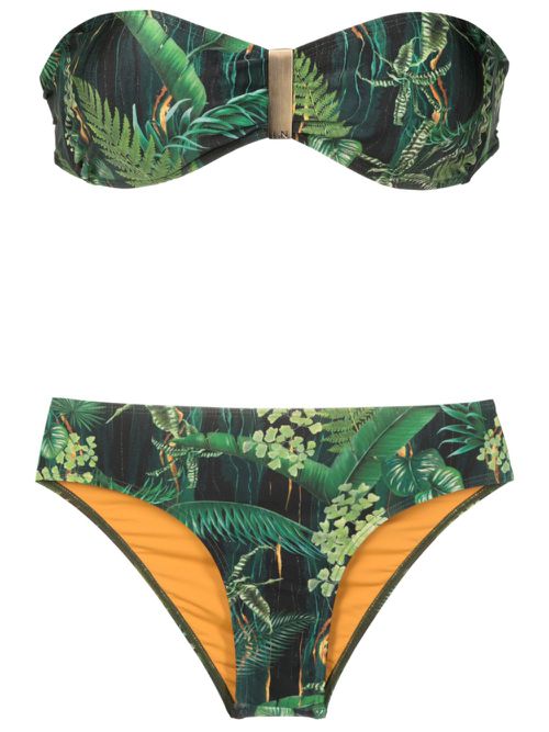 Ester leaf-print bikini - Green