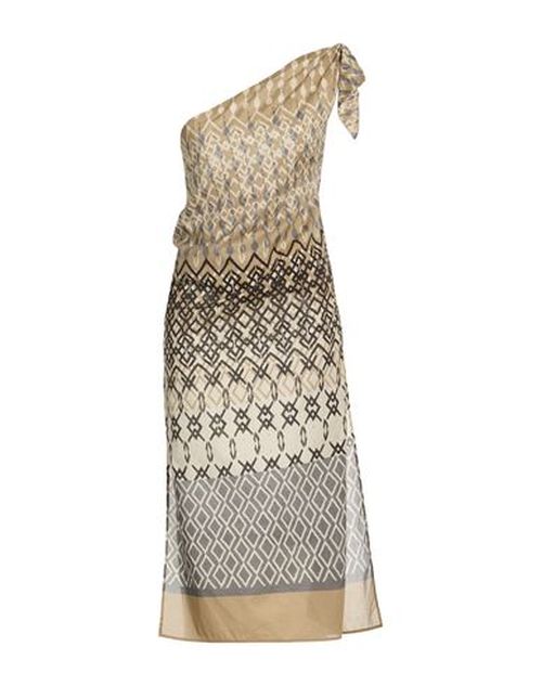 Woman Midi dress Beige Size 0 Cotton