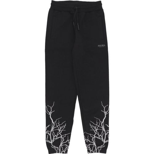 Men's Lightweight Tracksuit Pants Embroidery Lightning Pants Black/grey
