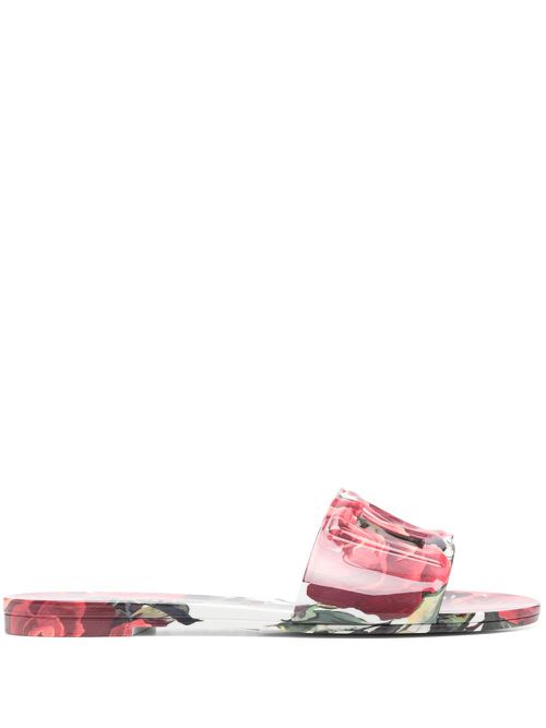 Floral-print slides - Pink