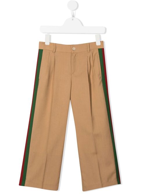 Pleated tailored-cut trousers - Brown