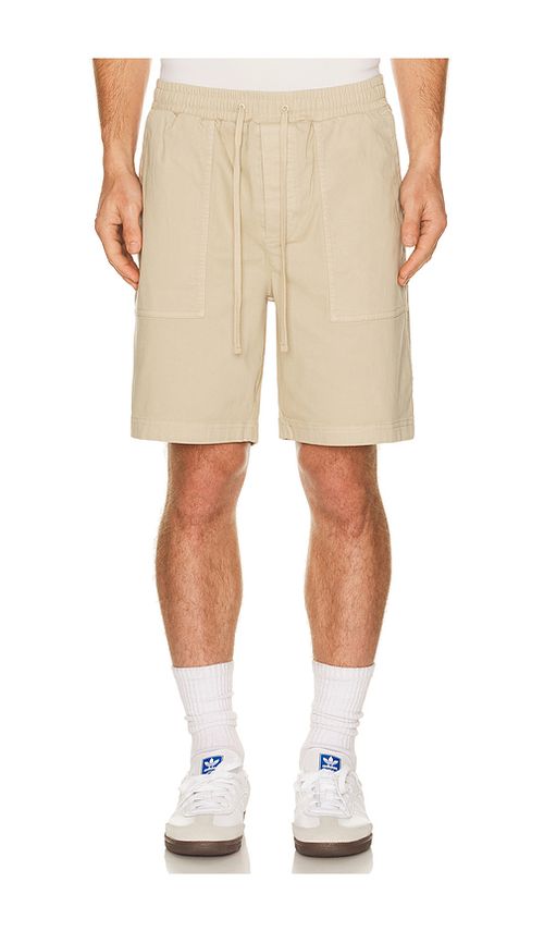Barefoot Dreams Cotton Canvas Twill Utility Short in Beige. - M also in