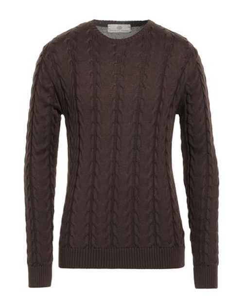Man Sweater Dark brown Size L Merino Wool, Dralon