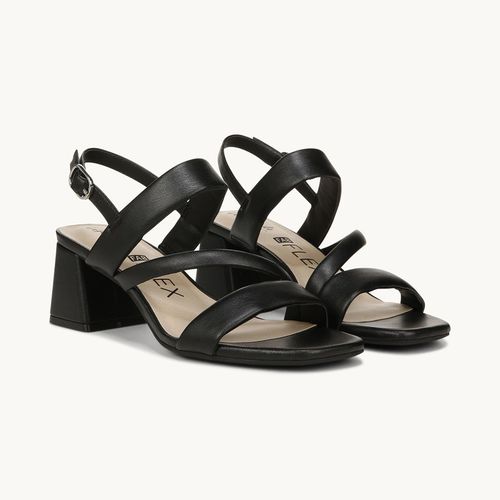 Stride Shoes Celia Strappy Sandal Black Faux Leather